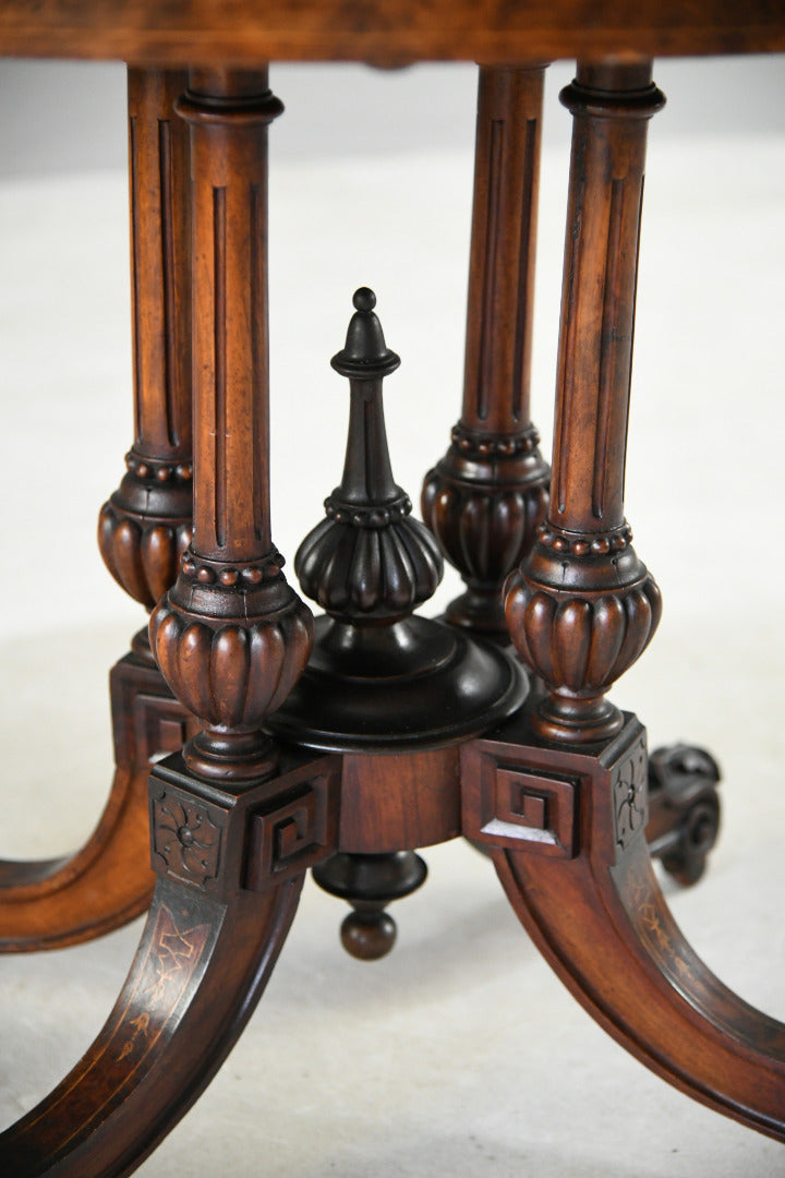 Antique Victorian Burr Walnut Oval Centre Table