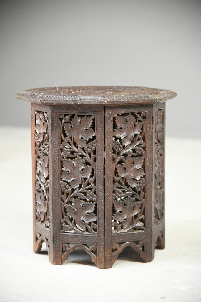 Vintage Antique Carved Eastern Side Coffee Lamp Table