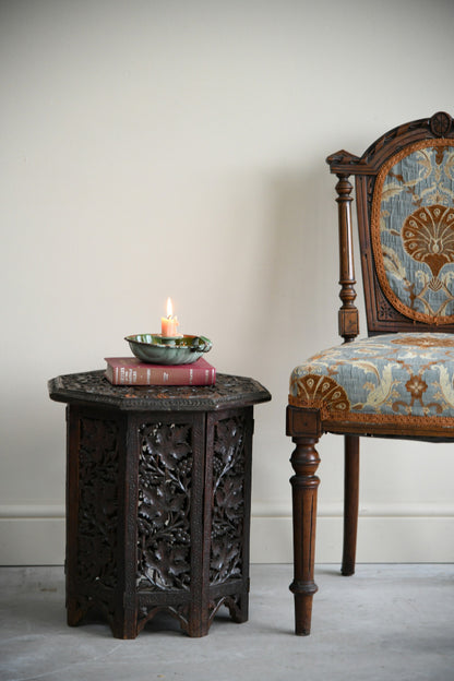 Vintage Antique Carved Eastern Side Coffee Lamp Table
