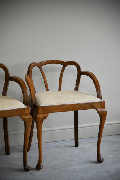Pair Art Deco Walnut Occasional Chairs