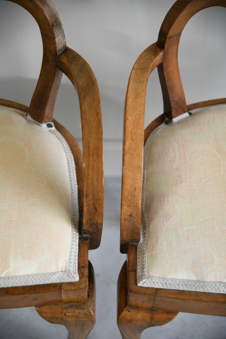 Pair Art Deco Walnut Occasional Chairs