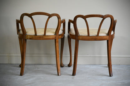 Pair Art Deco Walnut Occasional Chairs