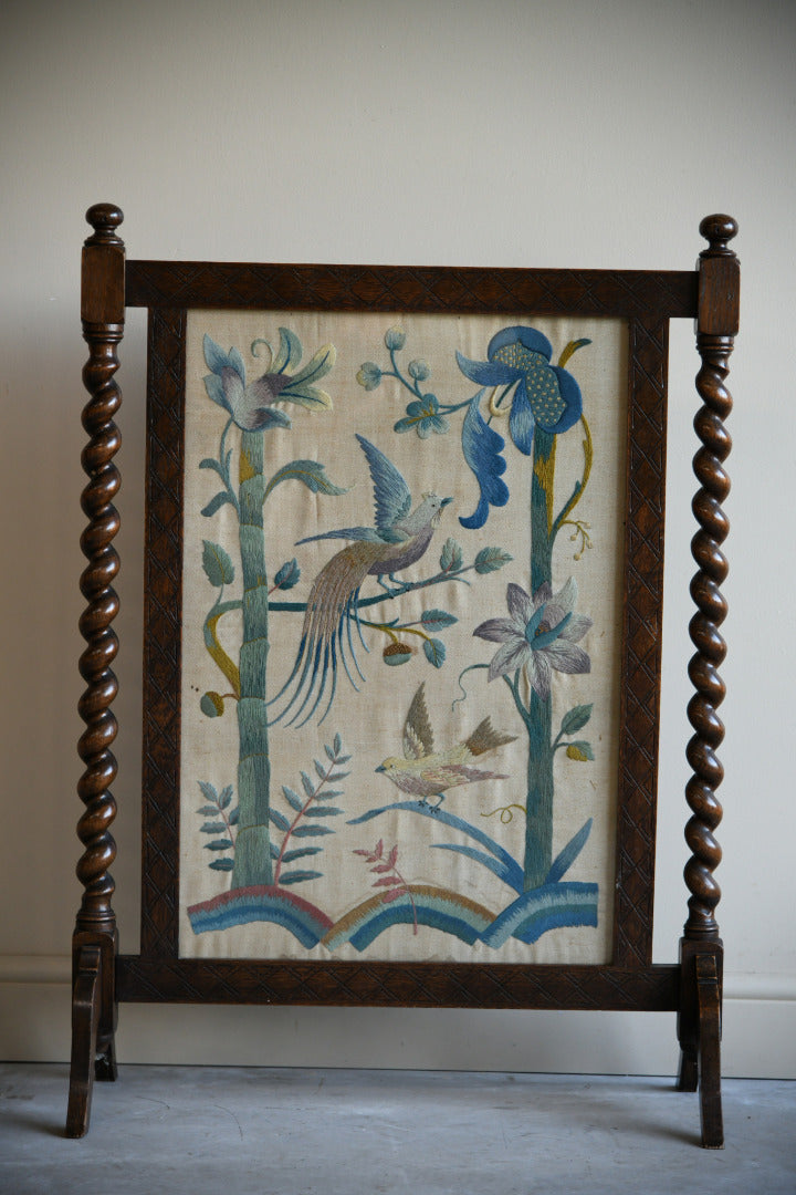 Antique Oak Fire Screen