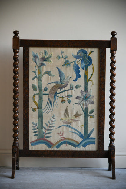 Antique Oak Fire Screen