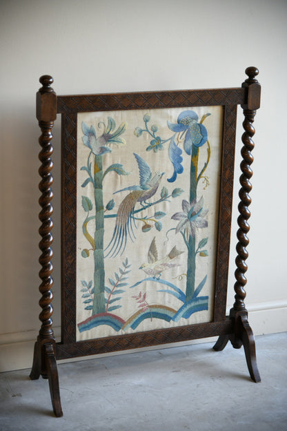 Antique Oak Fire Screen