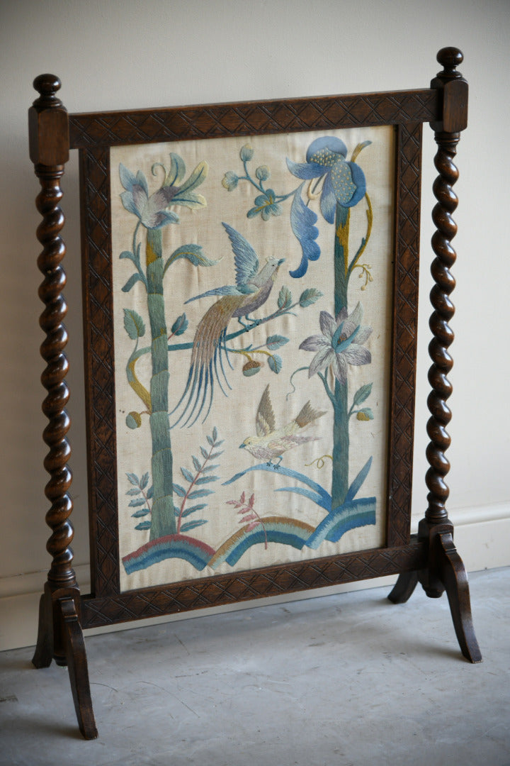 Antique Oak Fire Screen