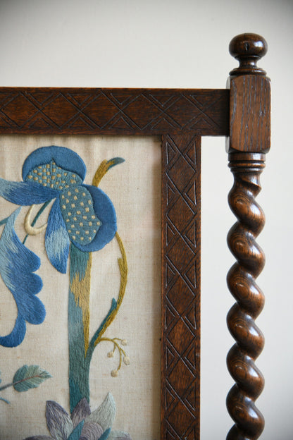 Antique Oak Fire Screen