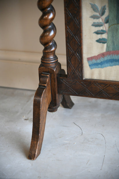 Antique Oak Fire Screen