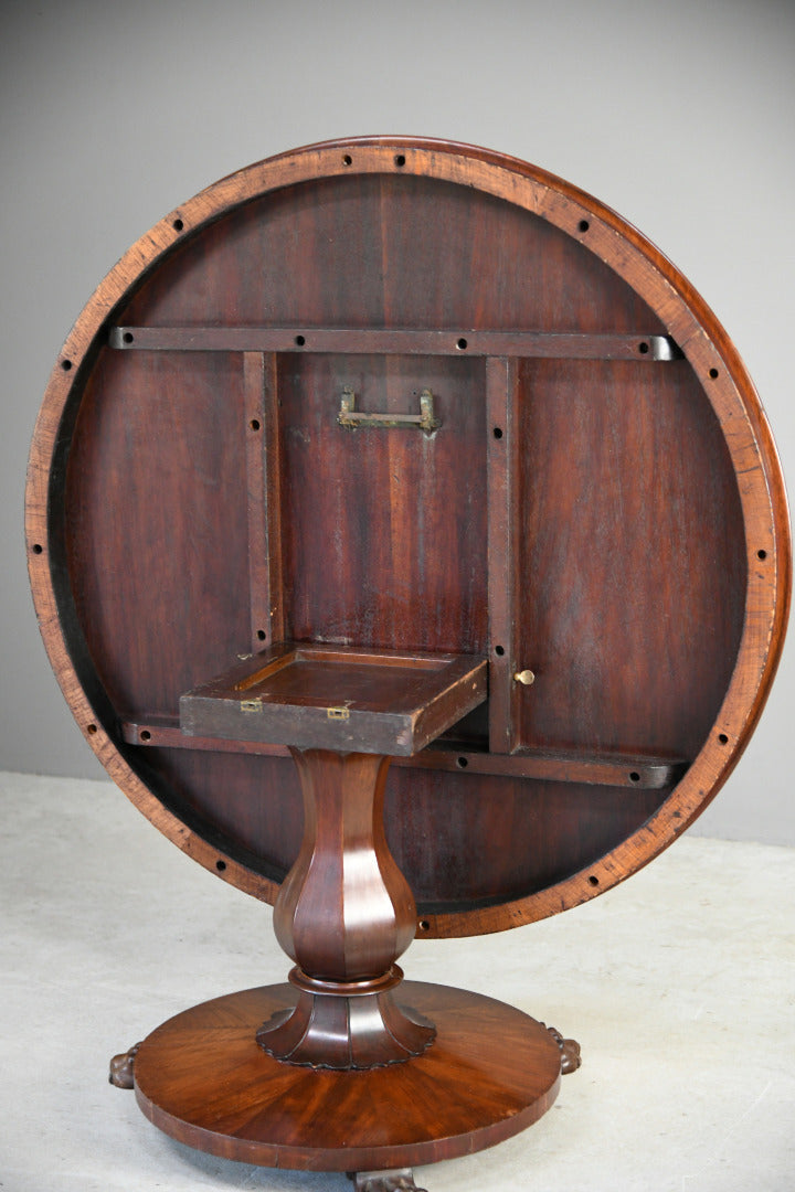 Antique Victorian Mahogany Tilt Top Table