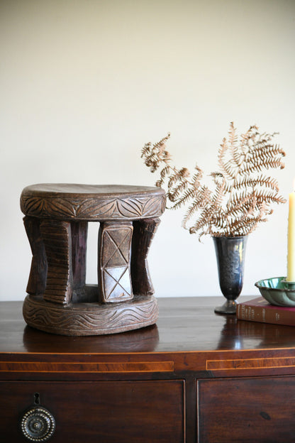 Carved African Stool