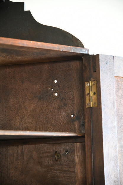 Carved Walnut Corner Cupboard