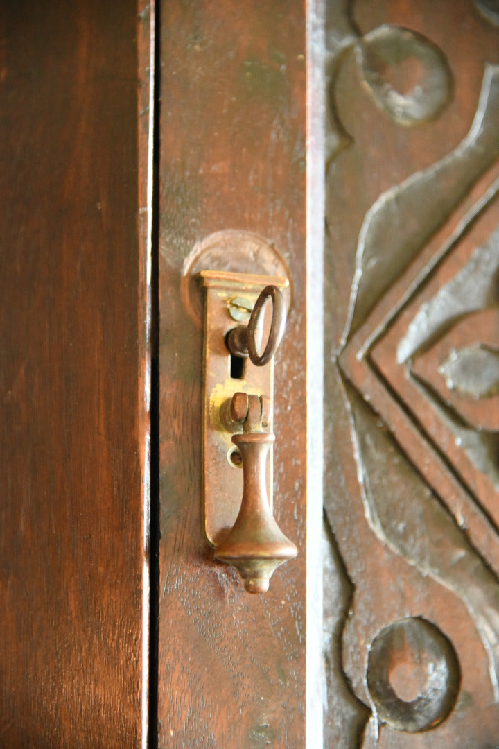 Carved Walnut Corner Cupboard