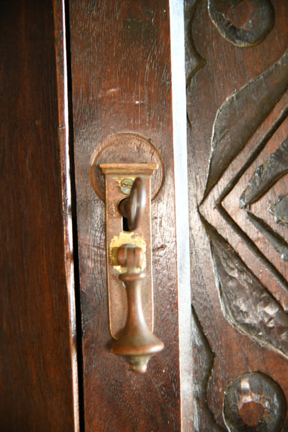 Carved Walnut Corner Cupboard