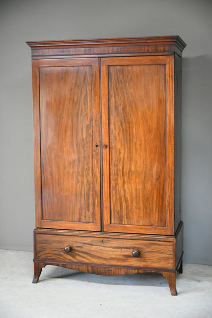 Antique Double Mahogany Wardrobe