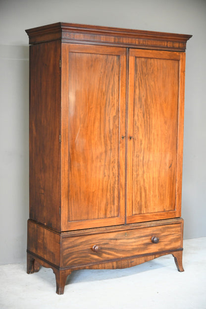 Antique Double Mahogany Wardrobe