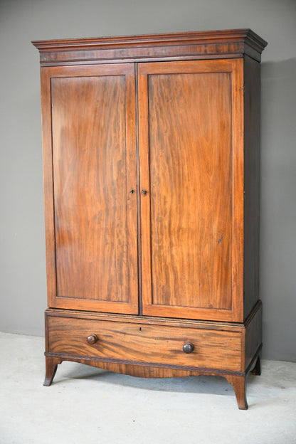 Antique Double Mahogany Wardrobe