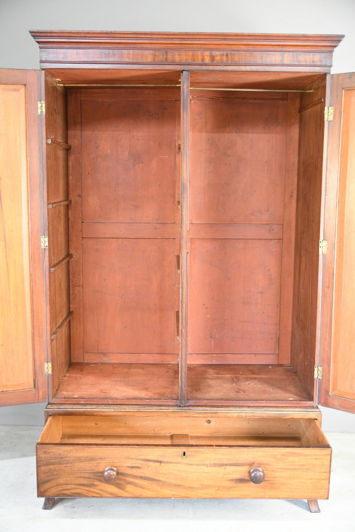 Antique Double Mahogany Wardrobe