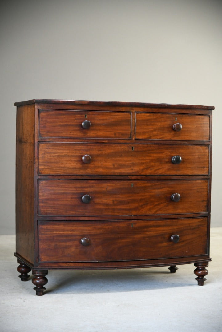 Antique Bow Front Chest of Drawers