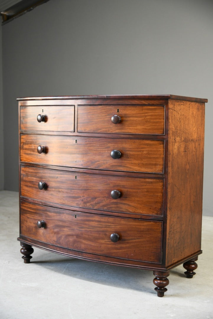 Antique Bow Front Chest of Drawers