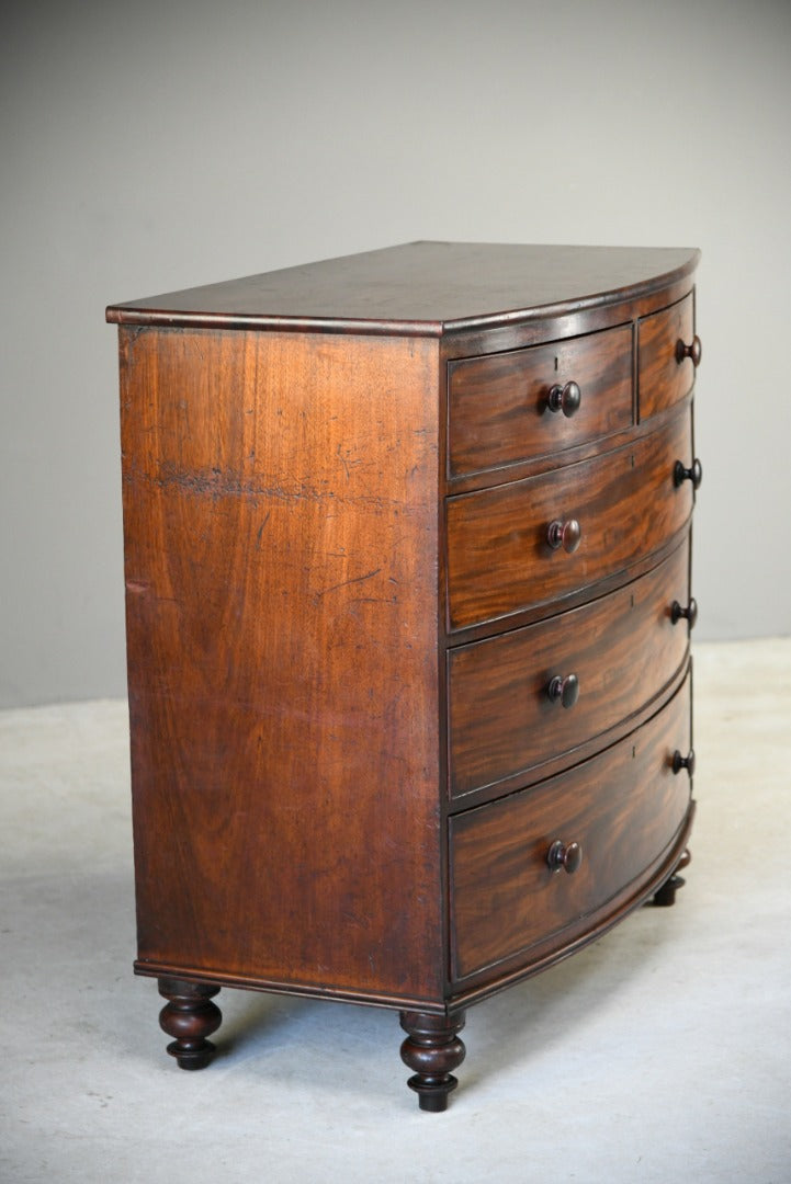 Antique Bow Front Chest of Drawers