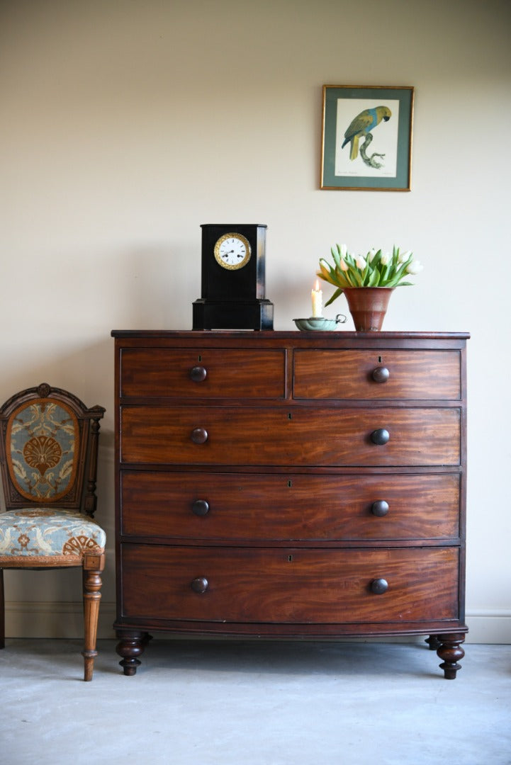 Antique Bow Front Chest of Drawers