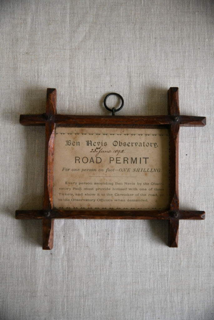 Victorian Ben Nevis Observatory Road Permit