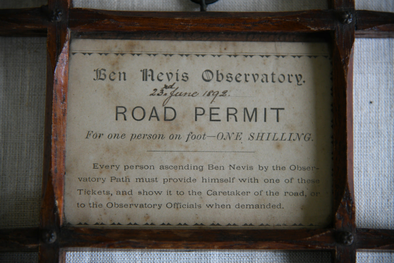 Victorian Ben Nevis Observatory Road Permit