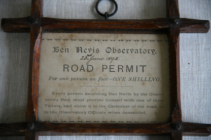 Victorian Ben Nevis Observatory Road Permit