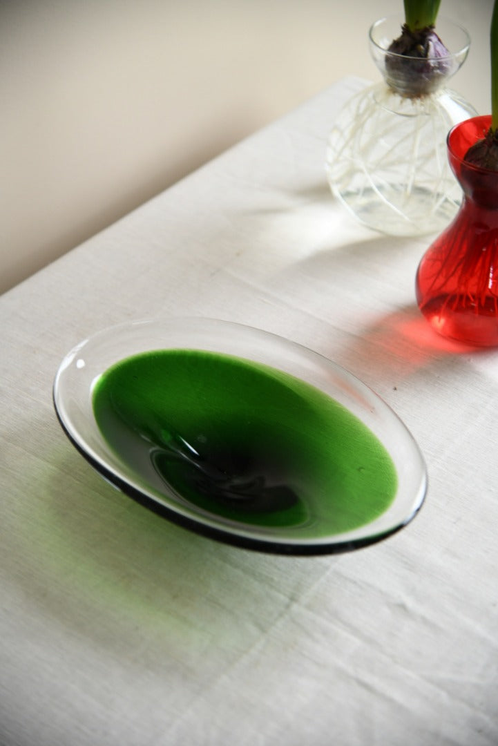 Retro Swedish Green Glass Dish