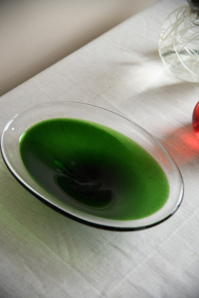 Retro Swedish Green Glass Dish