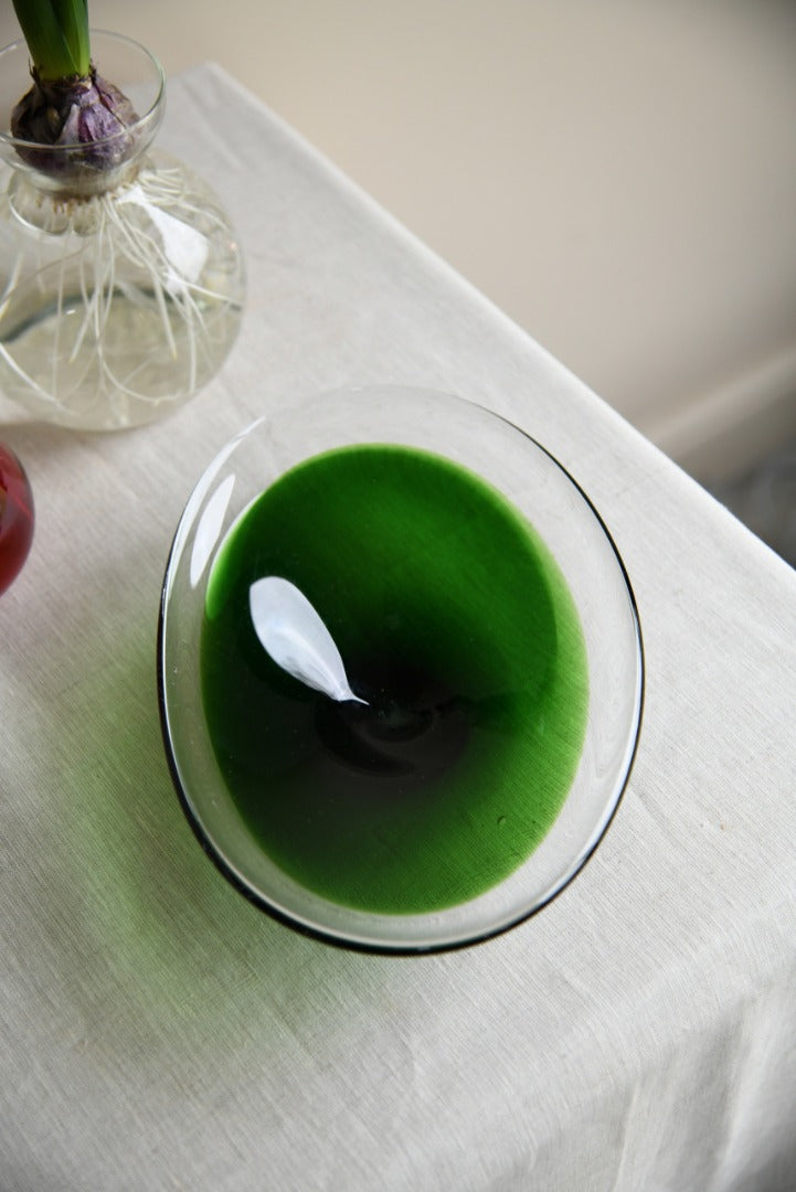 Retro Swedish Green Glass Dish