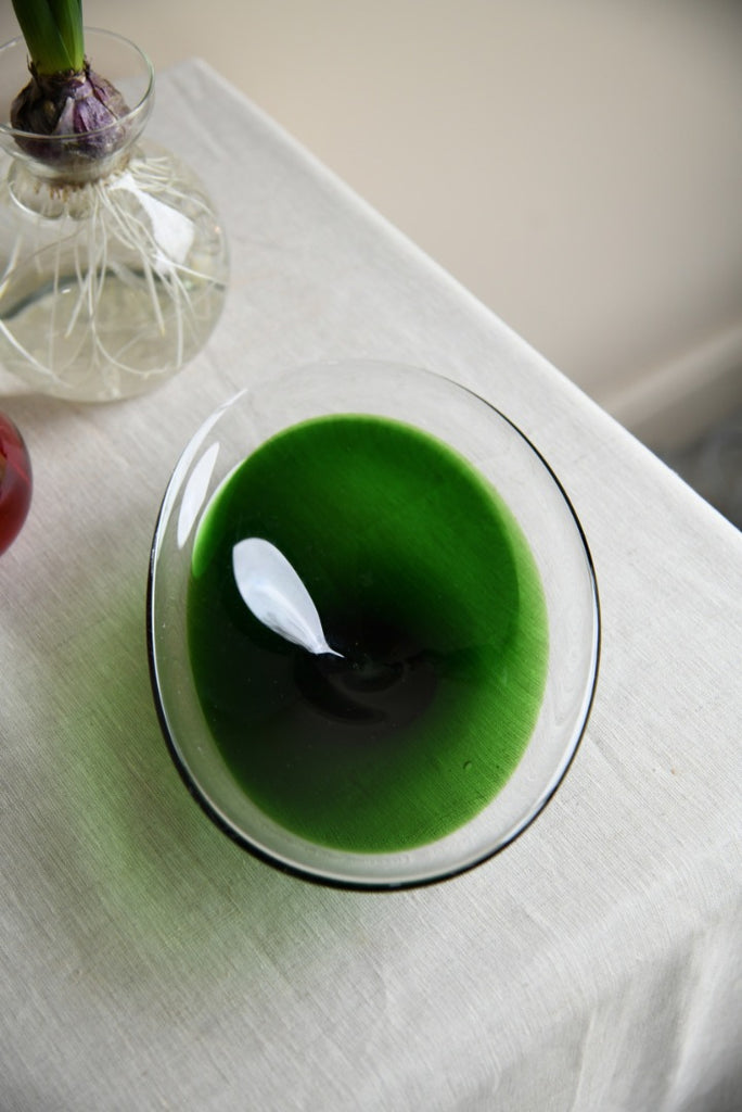 Retro Swedish Green Glass Dish