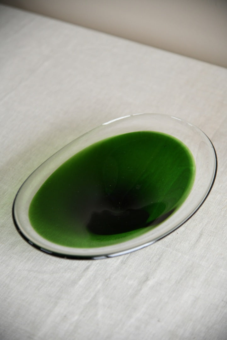 Retro Swedish Green Glass Dish