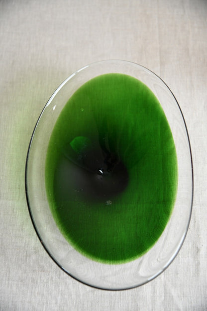 Retro Swedish Green Glass Dish