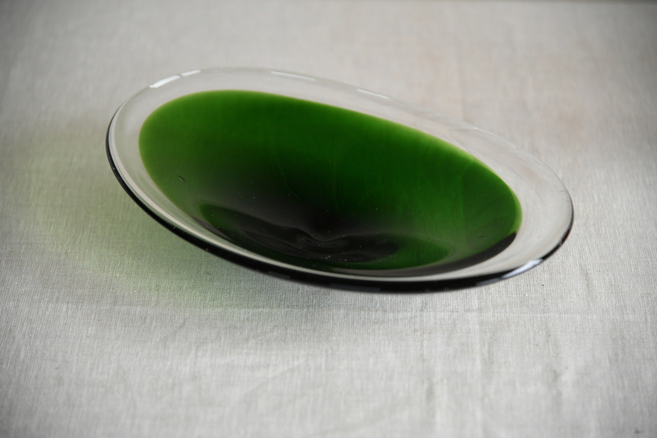 Retro Swedish Green Glass Dish