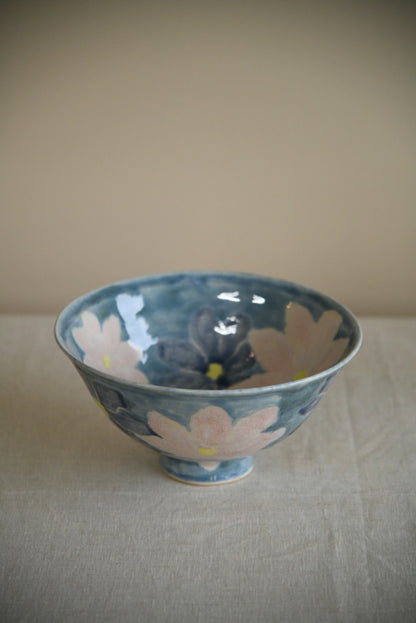 Blue and Pink Floral Bowl