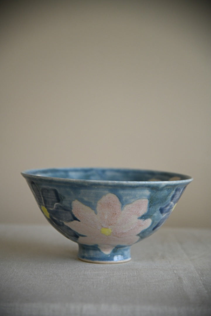 Blue and Pink Floral Bowl