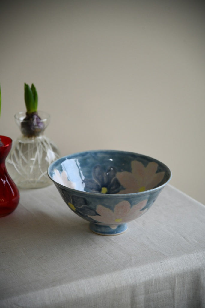 Blue and Pink Floral Bowl