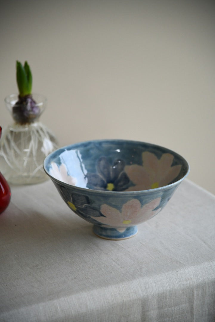 Blue and Pink Floral Bowl