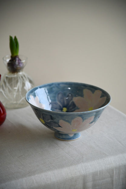 Blue and Pink Floral Bowl