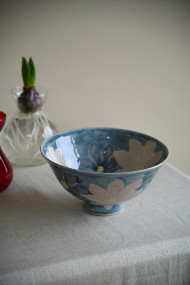 Blue and Pink Floral Bowl