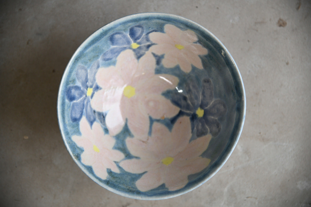 Blue and Pink Floral Bowl