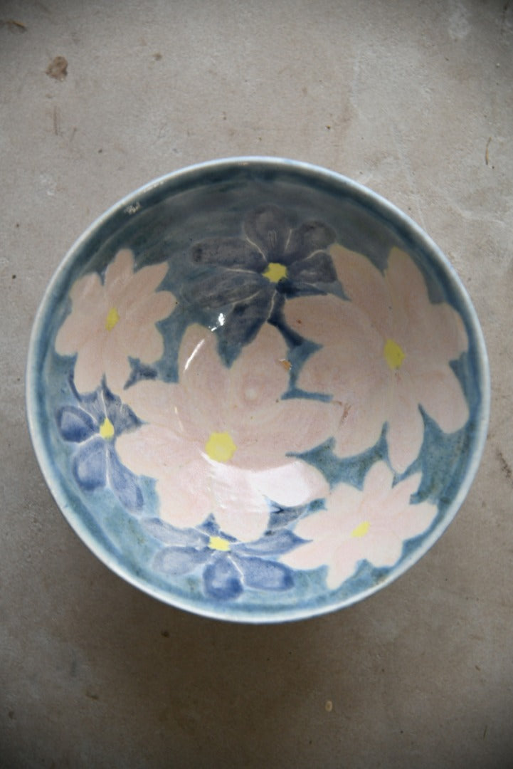 Blue and Pink Floral Bowl