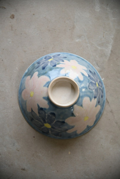 Blue and Pink Floral Bowl