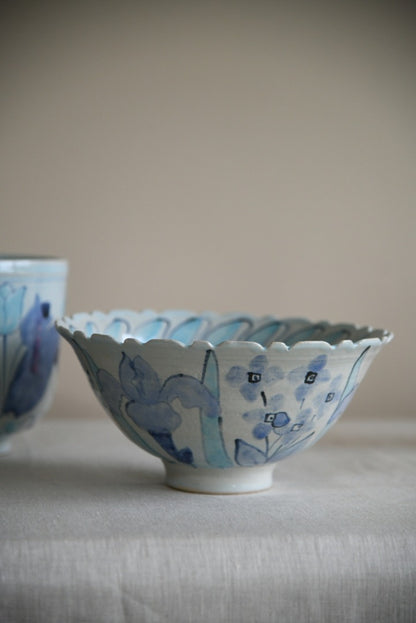 Blue Floral Bowl & Planter