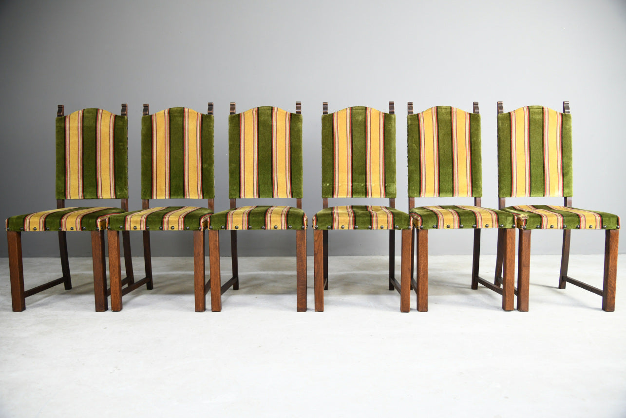 6 Oak Arts and Crafts Dining Chairs