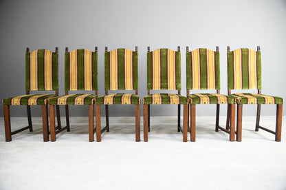 6 Oak Arts and Crafts Dining Chairs