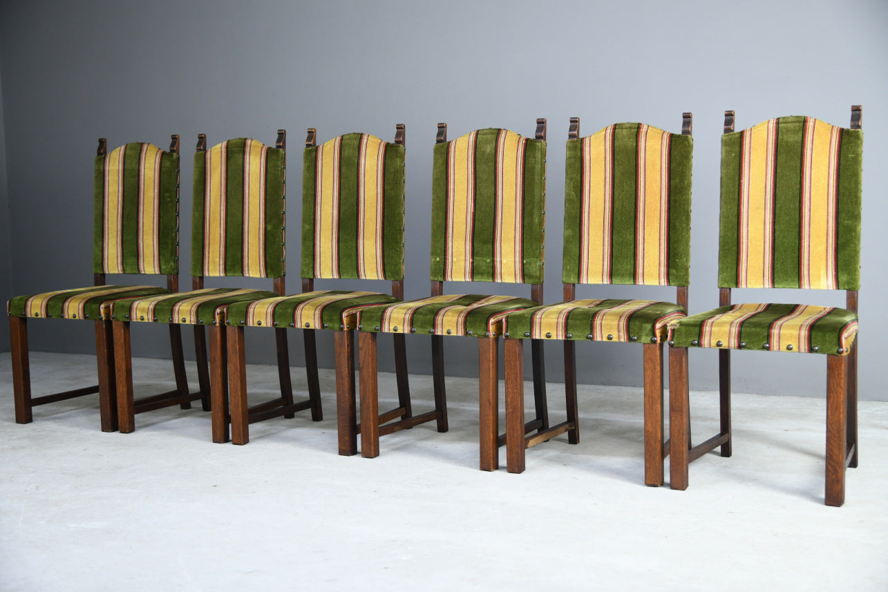 6 Oak Arts and Crafts Dining Chairs