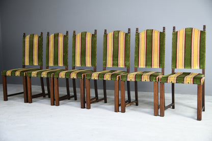 6 Oak Arts and Crafts Dining Chairs