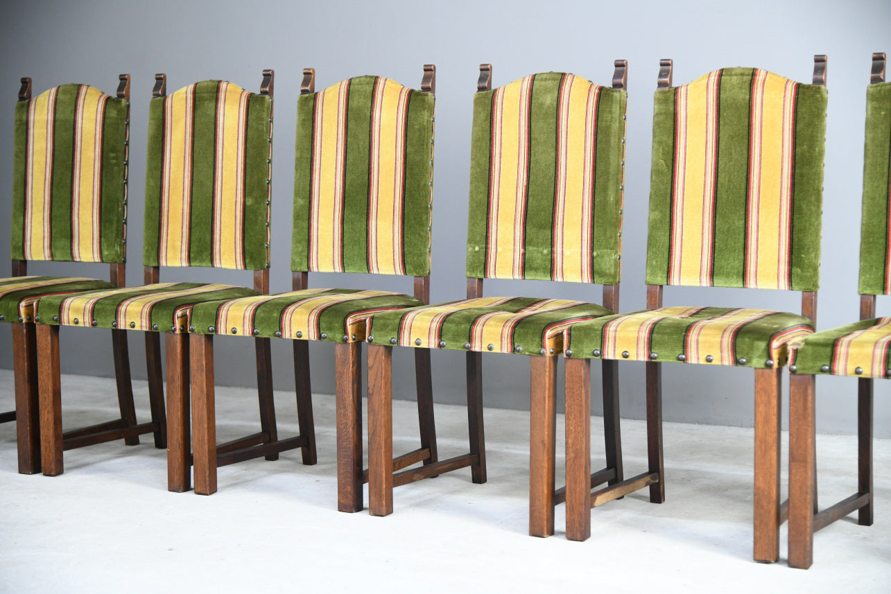 6 Oak Arts and Crafts Dining Chairs